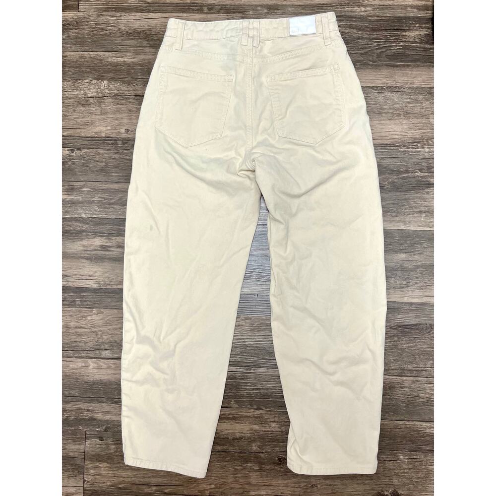 PAIGE Alexis Utility Cargo Jeans Ivory Blonde Wide Leg Carpenter Barrel Pants 29 - Picture 3 of 13